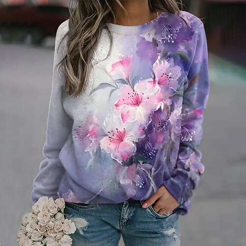Women's Sweatshirt Pullover Active Streetwear Print Purple Floral Casual Round Neck Long Sleeve S M L XL XXL 3XL
Women's Sweatshirt Pullover Active Streetwear Print Purple Floral Casual Round Neck Long Sleeve S M L XL XXL 3XL