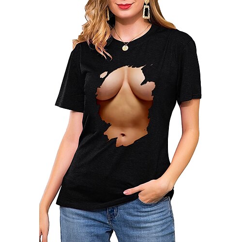 Mujer Camiseta Negro Verde Claro Rosa Graphic 3D Estampado Manga Corta Hogar Diario Básico Vintage Sensual Escote Redondo Regular S
Mujer Camiseta Negro Verde Claro Rosa Graphic 3D Estampado Manga Corta Hogar Diario Básico Vintage Sensual Escote Redondo Regular S