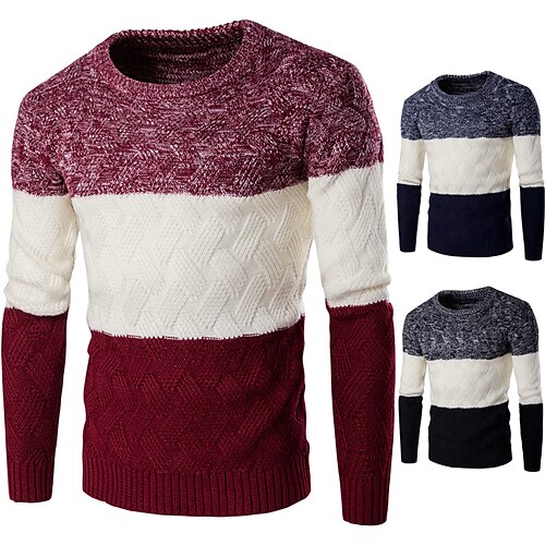 Men's Sweater Pullover Sweater Jumper Knit Clothing Apparel Winter Wine Red Blue M L XL
Men's Sweater Pullover Sweater Jumper Knit Clothing Apparel Winter Wine Red Blue M L XL