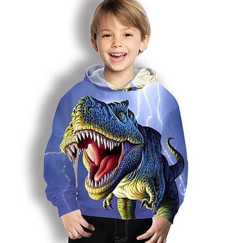 Børn Drenge Hattetrøje Dinosaurus udendørs 3D-udskrivning Langærmet Aktiv 3-12 år Vinter Blå
Børn Drenge Hattetrøje Dinosaurus udendørs 3D-udskrivning Langærmet Aktiv 3-12 år Vinter Blå