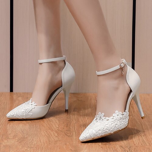 Women's Wedding Shoes Wedding Office Wedding Heels Bridal Shoes Bridesmaid Shoes Summer Lace High Heel Pointed Toe Elegant Faux Leather Ankle Strap Solid Colored White
Women's Wedding Shoes Wedding Office Wedding Heels Bridal Shoes Bridesmaid Shoes Summer Lace High Heel Pointed Toe Elegant Faux Leather Ankle Strap Solid Colored White