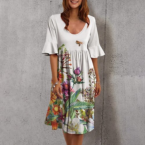Women's Casual Dress Shift Dress Midi Dress Black Purple Yellow Short Sleeve Floral Print Spring Summer Crew Neck Loose Fit 2022 S M L XL XXL 3XL 4XL 5XL
Women's Casual Dress Shift Dress Midi Dress Black Purple Yellow Short Sleeve Floral Print Spring Summer Crew Neck Loose Fit 2022 S M L XL XXL 3XL 4XL 5XL