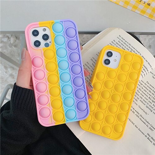 Fidget Toys Push It Bubble Relive Stress Phone Case for Iphone 12 Rainbow Silicone Cover
Fidget Toys Push It Bubble Relive Stress Phone Case for Iphone 12 Rainbow Silicone Cover