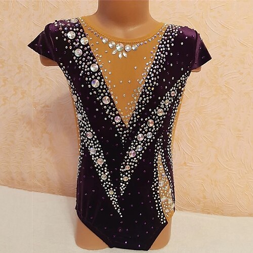 Rhythmic Gymnastics Leotards Artistic Gymnastics Leotards Women's Girls' Leotard Mesh Spandex High Elasticity Handmade Short Sleeve Competition Dance Rhythmic Gymnastics Artistic Gymnastics Purple
Rhythmic Gymnastics Leotards Artistic Gymnastics Leotards Women's Girls' Leotard Mesh Spandex High Elasticity Handmade Short Sleeve Competition Dance Rhythmic Gymnastics Artistic Gymnastics Purple