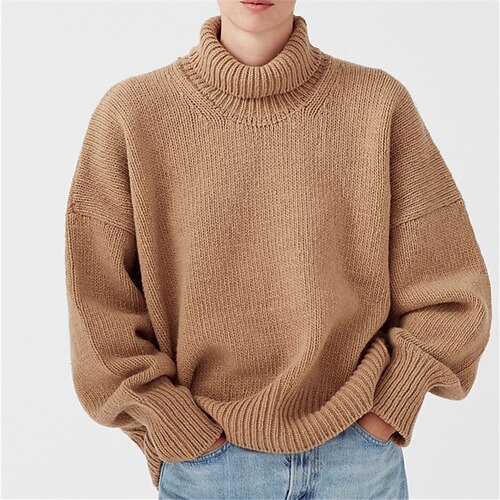 Women's Pullover Sweater jumper Jumper Ribbed Knit Knitted Pure Color Turtleneck Stylish Casual Outdoor Daily Winter Fall Blue Khaki S M L / Long Sleeve / Holiday / Regular Fit / Going out
Women's Pullover Sweater jumper Jumper Ribbed Knit Knitted Pure Color Turtleneck Stylish Casual Outdoor Daily Winter Fall Blue Khaki S M L / Long Sleeve / Holiday / Regular Fit / Going out