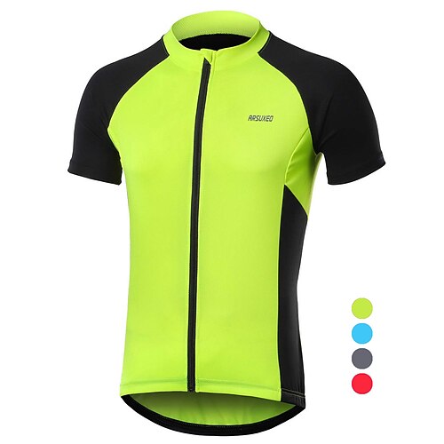Arsuxeo Men's Cycling Jersey Short Sleeve Bike Jersey Top with 3 Rear Pockets Mountain Bike MTB Road Bike Cycling Breathable Quick Dry Soft Reflective Strips Dark Grey Green Red Patchwork Polyester
Arsuxeo Men's Cycling Jersey Short Sleeve Bike Jersey Top with 3 Rear Pockets Mountain Bike MTB Road Bike Cycling Breathable Quick Dry Soft Reflective Strips Dark Grey Green Red Patchwork Polyester