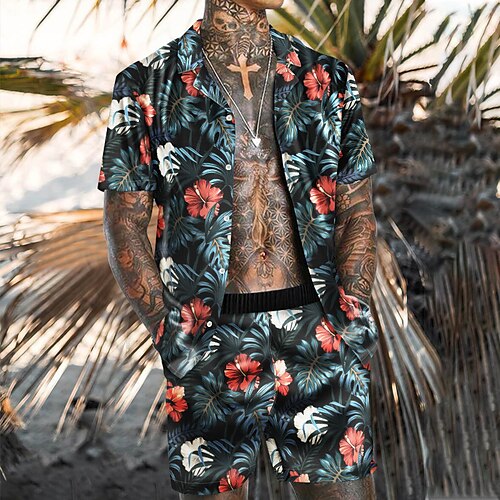 Men's Shirt Set Summer Hawaiian Shirt Graphic Shirt Floral Turndown Blue 3D Print Outdoor Casual Short Sleeve 3D Print Button-Down Clothing Apparel Fashion Designer Casual Hawaiian / Spring
Men's Shirt Set Summer Hawaiian Shirt Graphic Shirt Floral Turndown Blue 3D Print Outdoor Casual Short Sleeve 3D Print Button-Down Clothing Apparel Fashion Designer Casual Hawaiian / Spring