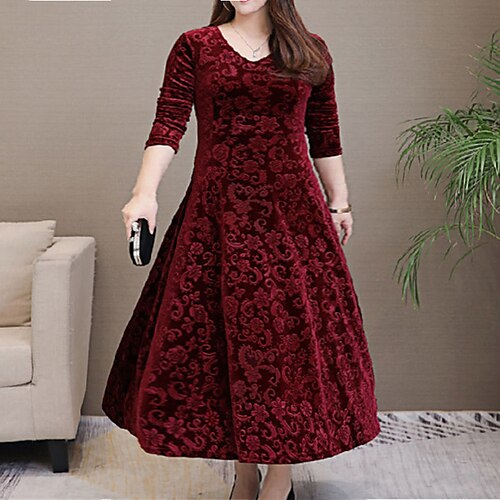 Women's Plus Size Party Dress Velvet Solid Color V Neck Long Sleeve Fall Winter Casual Prom Dress Maxi long Dress Causal Daily Dress
Women's Plus Size Party Dress Velvet Solid Color V Neck Long Sleeve Fall Winter Casual Prom Dress Maxi long Dress Causal Daily Dress