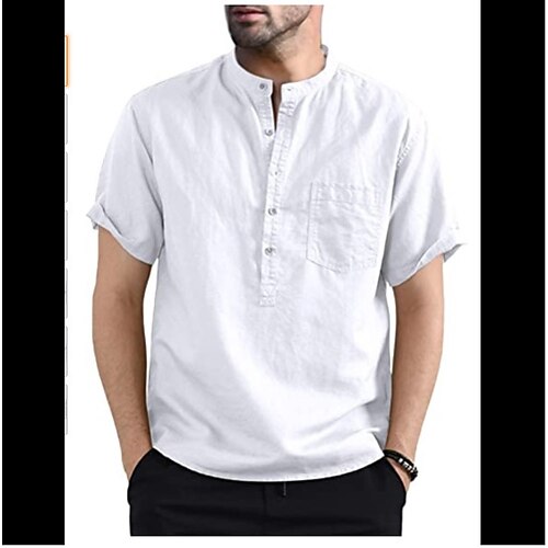 Chemise homme couleur unie henley street décontracté boutonné à manches courtes hauts mode décontractée confortable blanc/chemises d'été
Chemise homme couleur unie henley street décontracté boutonné à manches courtes hauts mode décontractée confortable blanc/chemises d'été