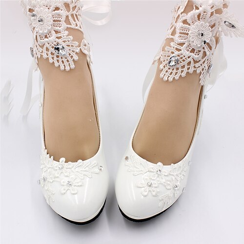 Women's Wedding Shoes Wedding Wedding Heels Bridal Shoes Summer Rhinestone Lace Flower High Heel Pumps Round Toe Elegant Faux Leather Loafer Solid Colored White
Women's Wedding Shoes Wedding Wedding Heels Bridal Shoes Summer Rhinestone Lace Flower High Heel Pumps Round Toe Elegant Faux Leather Loafer Solid Colored White