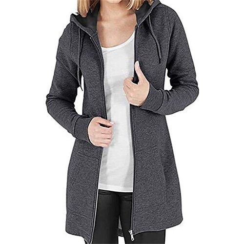 Mujer Chaqueta casual Chaqueta con capucha Resistente al Viento Mantiene abrigado Exterior Calle Diario Noche Bolsillo Correa Cremallera Sudadera Casual Color sólido Ajuste regular Ropa de calle
Mujer Chaqueta casual Chaqueta con capucha Resistente al Viento Mantiene abrigado Exterior Calle Diario Noche Bolsillo Correa Cremallera Sudadera Casual Color sólido Ajuste regular Ropa de calle