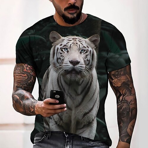 Men's T shirt Tee Tee Graphic Animal Tiger Round Neck Green 3D Print Casual Daily Short Sleeve 3D Print Clothing Apparel Vintage Soft Comfortable Rendering / Summer / Summer
Men's T shirt Tee Tee Graphic Animal Tiger Round Neck Green 3D Print Casual Daily Short Sleeve 3D Print Clothing Apparel Vintage Soft Comfortable Rendering / Summer / Summer