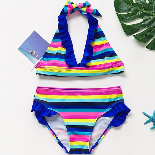 Kids Girls' Two Piece Swimwear Outdoor Patchwork Active Ruffle Bathing Suits 4-12 Years Spring Rainbow
Kids Girls' Two Piece Swimwear Outdoor Patchwork Active Ruffle Bathing Suits 4-12 Years Spring Rainbow