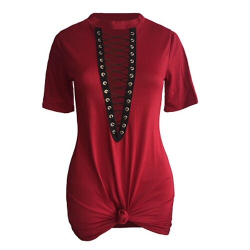 Women's T Shirt Dress Tee Dress Mini Dress Light Pink Black Blue Short Sleeve Pure Color Lace up Spring Summer V Neck Hot Weekend 2022 S M L XL XXL 3XL
Women's T Shirt Dress Tee Dress Mini Dress Light Pink Black Blue Short Sleeve Pure Color Lace up Spring Summer V Neck Hot Weekend 2022 S M L XL XXL 3XL
