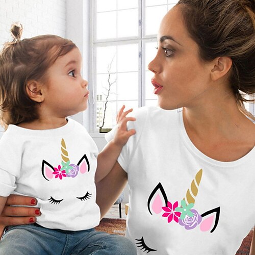 Mamma e io maglietta Cartoni animati Unicorno Animali Giornaliero Stampa Bianco Beige Manica corta Attivo Abiti coordinati
Mamma e io maglietta Cartoni animati Unicorno Animali Giornaliero Stampa Bianco Beige Manica corta Attivo Abiti coordinati