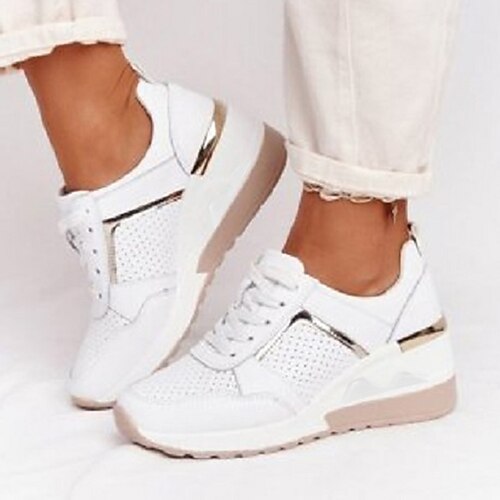 Women's Trainers Athletic Shoes Wedge Heel Round Toe Sporty Casual Daily Outdoor Walking Shoes Lace-up Fall Spring Color Block White Gray Pink
Women's Trainers Athletic Shoes Wedge Heel Round Toe Sporty Casual Daily Outdoor Walking Shoes Lace-up Fall Spring Color Block White Gray Pink