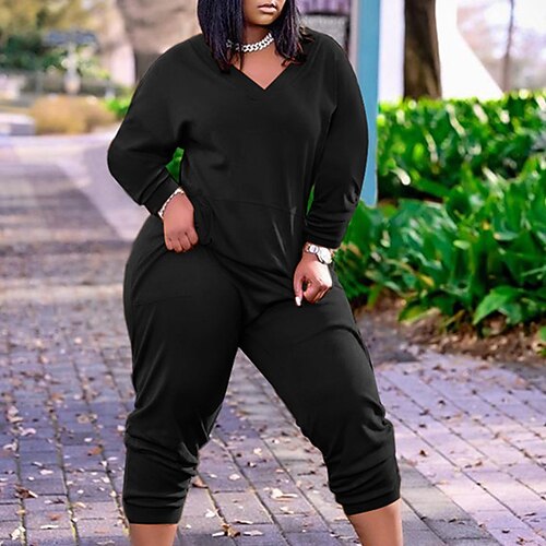 Women's Plus Size Chinos Jumpsuit Pocket Solid Color Casual Streetwear Casual Daily Natural Full Length Fall Spring Black Orange XL XXL 3XL 4XL 5XL
Women's Plus Size Chinos Jumpsuit Pocket Solid Color Casual Streetwear Casual Daily Natural Full Length Fall Spring Black Orange XL XXL 3XL 4XL 5XL