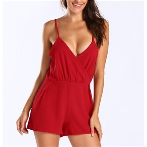 Women's Romper Backless Solid Color V Neck Streetwear Street Vacation Regular Fit Half Sleeve Wine Black S M L Fall
Women's Romper Backless Solid Color V Neck Streetwear Street Vacation Regular Fit Half Sleeve Wine Black S M L Fall