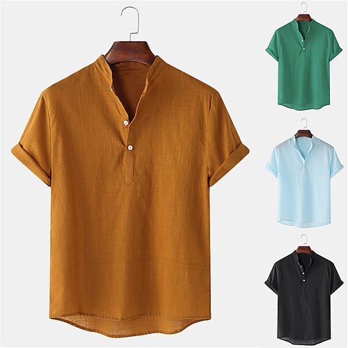 Men's Shirt Solid Color Turndown Street Casual Button-Down Short Sleeve Tops Casual Fashion Comfortable Green Blue White Summer Shirts
Men's Shirt Solid Color Turndown Street Casual Button-Down Short Sleeve Tops Casual Fashion Comfortable Green Blue White Summer Shirts