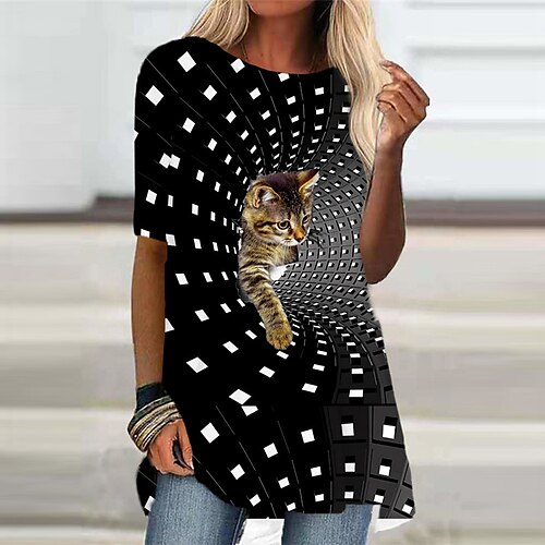 Mulheres Vestido T shirt Vestido A Line Mini vestido curto Preto Meia Manga Gato Animal Imprimir Outono Primavera Gola Redonda à moda Casual Moderno 2022 S M L XL XXL 3XL / Impressão 3D
Mulheres Vestido T shirt Vestido A Line Mini vestido curto Preto Meia Manga Gato Animal Imprimir Outono Primavera Gola Redonda à moda Casual Moderno 2022 S M L XL XXL 3XL / Impressão 3D