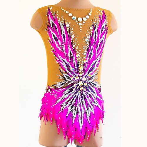 Rhythmic Gymnastics Leotards Artistic Gymnastics Leotards Women's Girls' Leotard Mesh Spandex High Elasticity Handmade Sleeveless Competition Dance Rhythmic Gymnastics Artistic Gymnastics Pink 
Rhythmic Gymnastics Leotards Artistic Gymnastics Leotards Women's Girls' Leotard Mesh Spandex High Elasticity Handmade Sleeveless Competition Dance Rhythmic Gymnastics Artistic Gymnastics Pink
