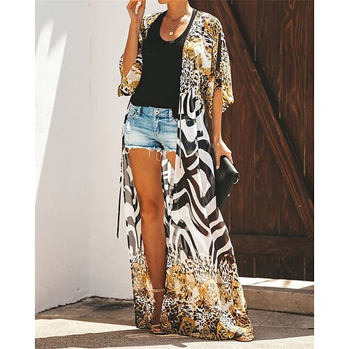 Women's Swimwear Cover Up Beach Top Normal Swimsuit UV Protection Lace up Printing Striped Leopard Yellow V Wire Bathing Suits New Stylish Casual / Vacation
Women's Swimwear Cover Up Beach Top Normal Swimsuit UV Protection Lace up Printing Striped Leopard Yellow V Wire Bathing Suits New Stylish Casual / Vacation