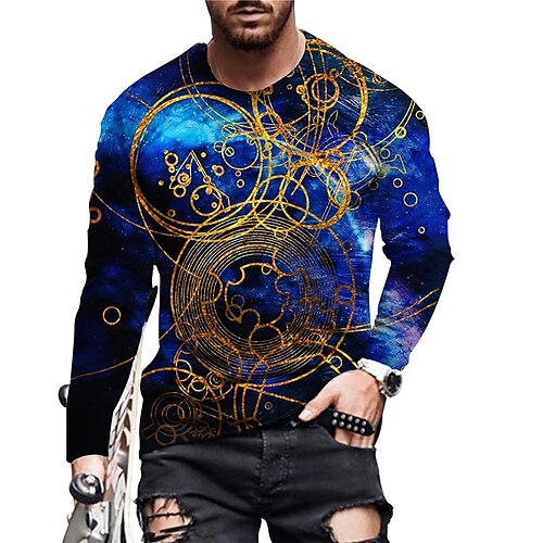 Men's Unisex T shirt Tee Geometric Graphic Prints Crew Neck Blue 3D Print Daily Holiday Long Sleeve Print Clothing Apparel Designer Casual Big and Tall
Men's Unisex T shirt Tee Geometric Graphic Prints Crew Neck Blue 3D Print Daily Holiday Long Sleeve Print Clothing Apparel Designer Casual Big and Tall