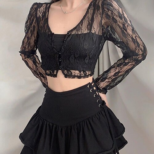 Goth Girl Punk & Gothic Blouse / Shirt Masquerade Women's Costume Vintage Cosplay Event / Party Festival Long Sleeve Top Carnival / Lace
Goth Girl Punk & Gothic Blouse / Shirt Masquerade Women's Costume Vintage Cosplay Event / Party Festival Long Sleeve Top Carnival / Lace