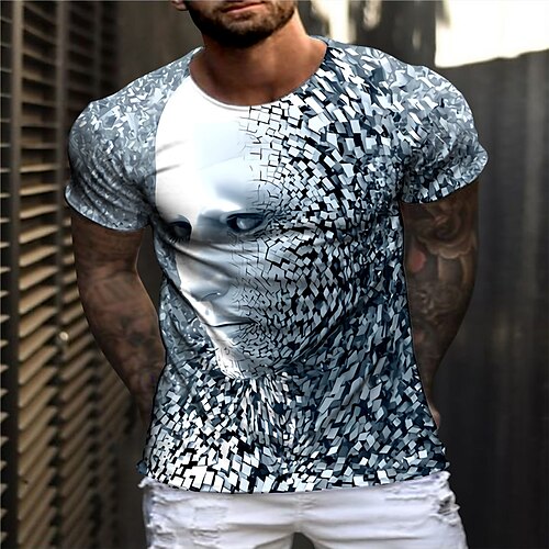 Men's Unisex T shirt Tee Geometric Graphic Prints Human Crew Neck Blue 3D Print Daily Holiday Short Sleeve Print Clothing Apparel Designer Casual Big and Tall / Summer / Summer / Oversized
Men's Unisex T shirt Tee Geometric Graphic Prints Human Crew Neck Blue 3D Print Daily Holiday Short Sleeve Print Clothing Apparel Designer Casual Big and Tall / Summer / Summer / Oversized