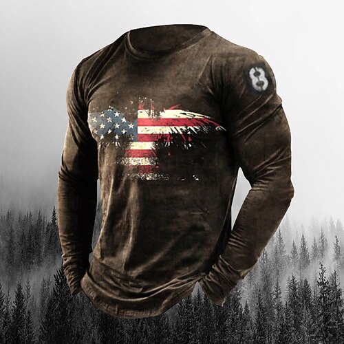 Men's T shirt Tee Graphic National Flag Crew Neck Brown Gray Black Casual Daily Long Sleeve Clothing Apparel Fashion Lightweight Big and Tall
Men's T shirt Tee Graphic National Flag Crew Neck Brown Gray Black Casual Daily Long Sleeve Clothing Apparel Fashion Lightweight Big and Tall