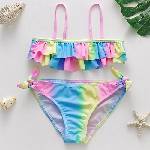 Kids Girls' Two Piece Swimwear Outdoor Patchwork Active Pleated Bathing Suits 3-10 Years Spring Rainbow
Kids Girls' Two Piece Swimwear Outdoor Patchwork Active Pleated Bathing Suits 3-10 Years Spring Rainbow