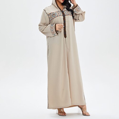Women's Kaftan Dress Maxi long Dress Blue Red Yellow Blue Black Beige Light Blue Long Sleeve Embroidery Geometric Embroidered Button Spring Summer Hooded Stylish Elegant Muslim 2022 M L XL XXL
Women's Kaftan Dress Maxi long Dress Blue Red Yellow Blue Black Beige Light Blue Long Sleeve Embroidery Geometric Embroidered Button Spring Summer Hooded Stylish Elegant Muslim 2022 M L XL XXL