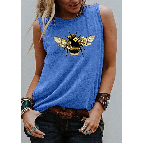 Women's Tank Top Blue Purple Light gray Graphic Animal Print Sleeveless Daily Holiday Basic Round Neck Regular S / Bee
Women's Tank Top Blue Purple Light gray Graphic Animal Print Sleeveless Daily Holiday Basic Round Neck Regular S / Bee