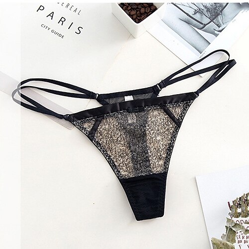 Women's Lace Fashion Pure Color Sexy Panties G-strings & Thongs Panties Micro-elastic Mid Waist Sexy Nylon 1 PC Black M
Women's Lace Fashion Pure Color Sexy Panties G-strings & Thongs Panties Micro-elastic Mid Waist Sexy Nylon 1 PC Black M