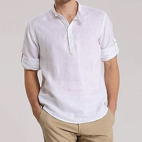 Men's Shirt Solid Color Stand Collar Street Daily Button-Down Short Sleeve Tops Casual Fashion Comfortable White Summer Shirts
Men's Shirt Solid Color Stand Collar Street Daily Button-Down Short Sleeve Tops Casual Fashion Comfortable White Summer Shirts