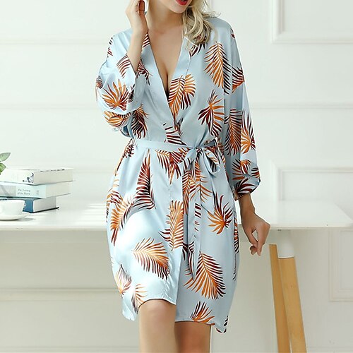 Women's Pajamas Robes Gown Bathrobes Nighty 1 PCS Flower Leaves Fashion Comfort Satin Home Wedding Party Spa Satin V Wire Long Sleeve Print Fall Spring Green
Women's Pajamas Robes Gown Bathrobes Nighty 1 PCS Flower Leaves Fashion Comfort Satin Home Wedding Party Spa Satin V Wire Long Sleeve Print Fall Spring Green