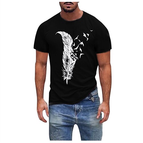 Hombre Camiseta Pluma Cuello Barco Verde Ejército Gris Oscuro Negro Casual Diario Manga Corta Ropa Algodón Deportes Moda Ligeras Grande y alto / Verano
Hombre Camiseta Pluma Cuello Barco Verde Ejército Gris Oscuro Negro Casual Diario Manga Corta Ropa Algodón Deportes Moda Ligeras Grande y alto / Verano