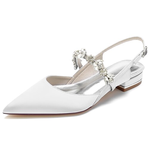 Women's Wedding Shoes Wedding Dress Shoes Wedding Flats Wedding Sandals Bridal Shoes Summer Rhinestone Crystal Flat Heel Slingback Heel Pointed Toe Luxurious Elegant Sweet Satin Ankle Strap Solid
Women's Wedding Shoes Wedding Dress Shoes Wedding Flats Wedding Sandals Bridal Shoes Summer Rhinestone Crystal Flat Heel Slingback Heel Pointed Toe Luxurious Elegant Sweet Satin Ankle Strap Solid