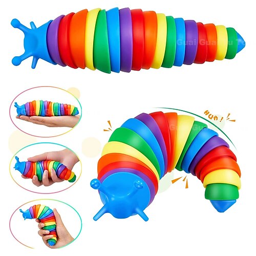 

1/2/3/4PCS New Fidget Toy Slug Articulated Flexible 3D Slug Fidget Toy All Ages Relief Anti-Anxiety Sensory Toys for Girls Boys Aldult