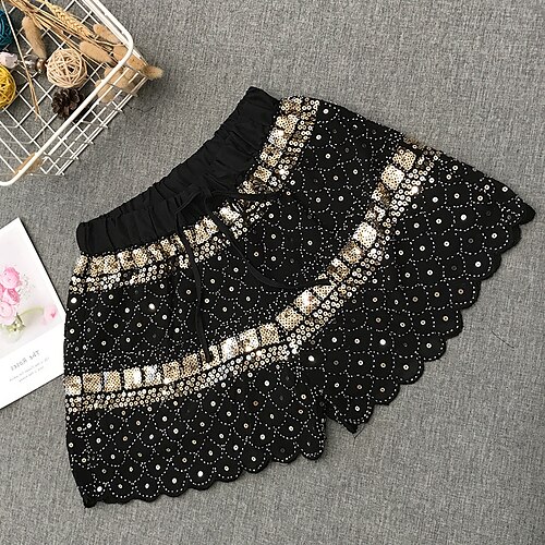 Women's Slacks Shorts Chiffon Silver Gold White Mid Waist Fashion Casual Weekend Sequins Micro-elastic Short Comfort Plaid Checkered One-Size
Women's Slacks Shorts Chiffon Silver Gold White Mid Waist Fashion Casual Weekend Sequins Micro-elastic Short Comfort Plaid Checkered One-Size