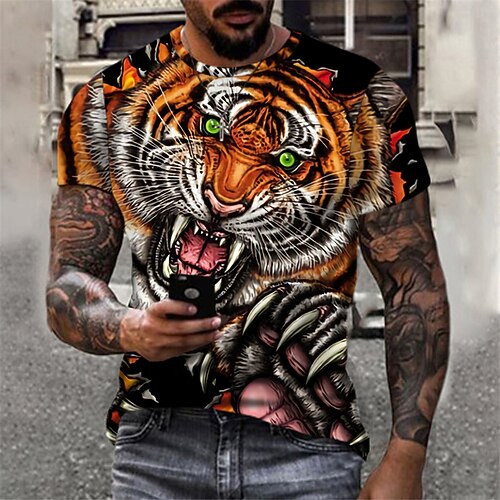Men's T shirt Tee Animal Tiger Crew Neck Red 3D Print Outdoor Street Short Sleeve Print Clothing Apparel Sports Fashion Sportswear Casual / Summer / Spring / Summer
Men's T shirt Tee Animal Tiger Crew Neck Red 3D Print Outdoor Street Short Sleeve Print Clothing Apparel Sports Fashion Sportswear Casual / Summer / Spring / Summer