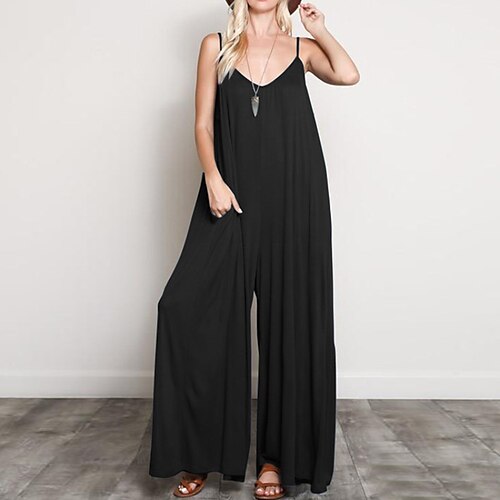 Women's Jumpsuit Backless Solid Color Active Street Sport Regular Fit Sleeveless Blue Wine Black S M L Spring
Women's Jumpsuit Backless Solid Color Active Street Sport Regular Fit Sleeveless Blue Wine Black S M L Spring