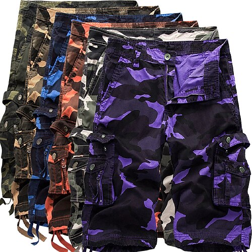 

Men's Cargo Shorts Hiking Shorts Leg Drawstring Multi Pocket Multiple Pockets Camouflage Breathable Outdoor Knee Length Casual Daily Streetwear Stylish Black Green Camouflage Blue Micro-elastic