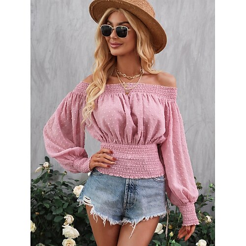 Women's Blouse Shirt Pink Floral Long Sleeve Daily Weekend Casual Off Shoulder Regular Lantern Sleeve S
Women's Blouse Shirt Pink Floral Long Sleeve Daily Weekend Casual Off Shoulder Regular Lantern Sleeve S