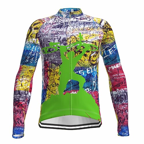 21Grams Men's Cycling Jersey Long Sleeve Bike Top with 3 Rear Pockets Mountain Bike MTB Road Bike Cycling Breathable Quick Dry Moisture Wicking Reflective Strips Green Graffiti Polyester Spandex
21Grams Men's Cycling Jersey Long Sleeve Bike Top with 3 Rear Pockets Mountain Bike MTB Road Bike Cycling Breathable Quick Dry Moisture Wicking Reflective Strips Green Graffiti Polyester Spandex