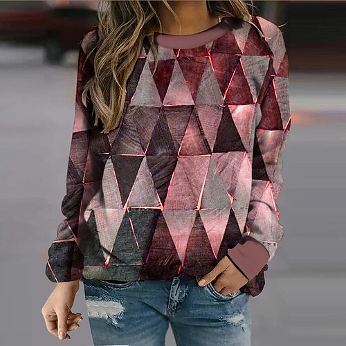 Women's Sweatshirt Pullover Active Streetwear Print Purple Red Brown Geometric Daily Round Neck Long Sleeve S M L XL XXL 3XL
Women's Sweatshirt Pullover Active Streetwear Print Purple Red Brown Geometric Daily Round Neck Long Sleeve S M L XL XXL 3XL