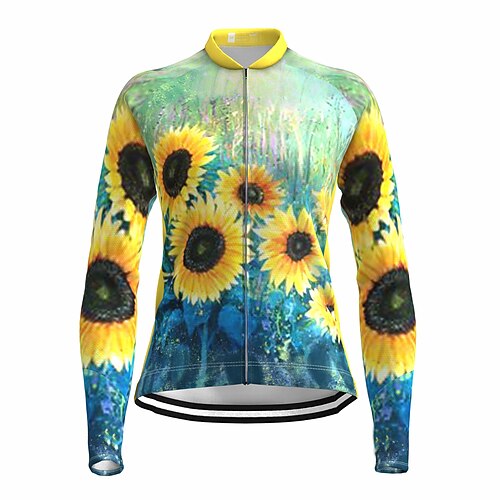 21Grams Women's Cycling Jersey Long Sleeve Bike Top with 3 Rear Pockets Mountain Bike MTB Road Bike Cycling Breathable Quick Dry Moisture Wicking Reflective Strips Yellow Floral Botanical Polyester
21Grams Women's Cycling Jersey Long Sleeve Bike Top with 3 Rear Pockets Mountain Bike MTB Road Bike Cycling Breathable Quick Dry Moisture Wicking Reflective Strips Yellow Floral Botanical Polyester