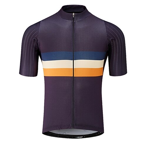 21Grams Men's Cycling Jersey Short Sleeve Bike Top with 3 Rear Pockets Mountain Bike MTB Road Bike Cycling Breathable Quick Dry Moisture Wicking Reflective Strips Purple Stripes Polyester Spandex
21Grams Men's Cycling Jersey Short Sleeve Bike Top with 3 Rear Pockets Mountain Bike MTB Road Bike Cycling Breathable Quick Dry Moisture Wicking Reflective Strips Purple Stripes Polyester Spandex