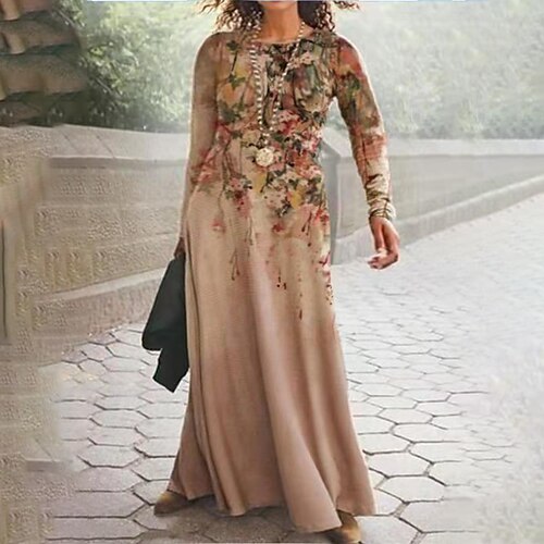 Women's Plus Size Holiday Dress Floral Crew Neck Print Long Sleeve Fall Winter Casual Maxi long Dress Causal Daily Dress / Loose
Women's Plus Size Holiday Dress Floral Crew Neck Print Long Sleeve Fall Winter Casual Maxi long Dress Causal Daily Dress / Loose