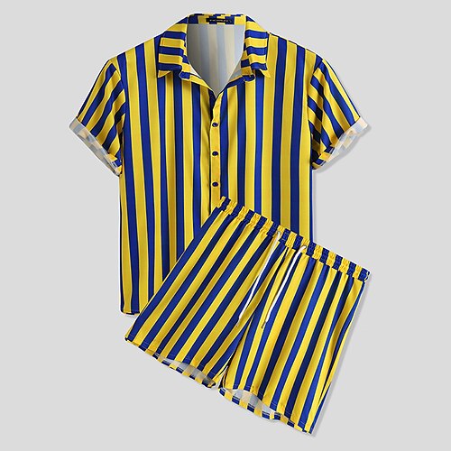 Men's Shirt Striped Turndown Yellow Outdoor Street Short Sleeve Button-Down Clothing Apparel Fashion Casual Classic Comfortable / Summer / Summer
Men's Shirt Striped Turndown Yellow Outdoor Street Short Sleeve Button-Down Clothing Apparel Fashion Casual Classic Comfortable / Summer / Summer